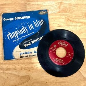 Vintage Record Gershwin Rhapsody in Blue, Piano Solo US 7" EP